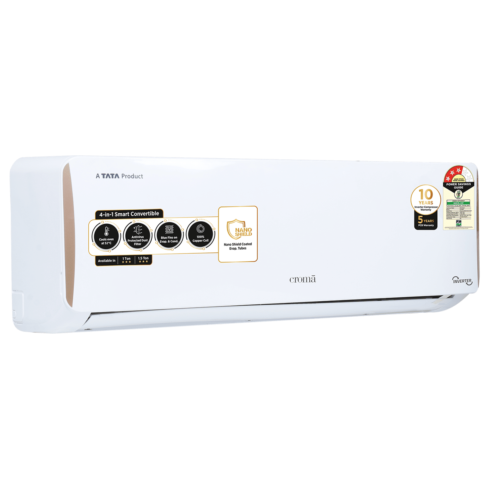 Buy Croma 4 In 1 Convertible 1 5 Ton 3 Star Inverter Split Ac With Dust